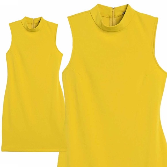 Sharagano Sleeveless Lime Mock Neck Shift Dress 14 - Picture 3 of 4